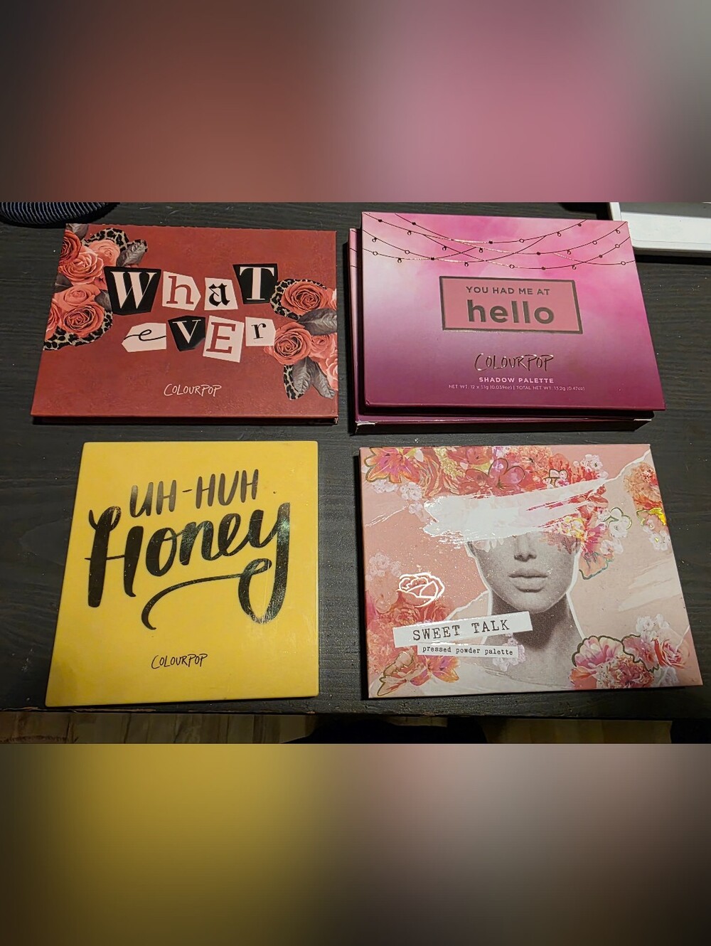 ColourPop Lot 4x What Ever Eyeshadow Palette - Rose/Coral